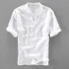 Cotton Linen Store Sky Madrid Embroidered Linen Shirt