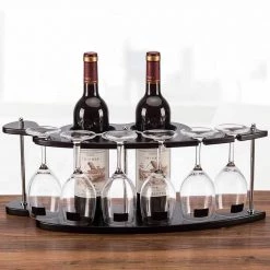Shop808525 Store Home Wooden Wine & Stemware Rack