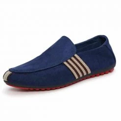 Krona Business Store Casual Striped Moccasins Men's Apparels