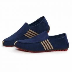 Krona Business Store Casual Striped Moccasins Men's Apparels