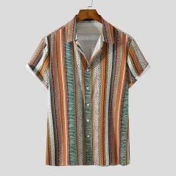 LingJun Store North Royal Havana Striped Shirt