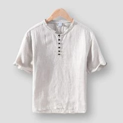 M Cotton Linen Store Men's Apparels Sky Madrid Hagen Linen Shirt