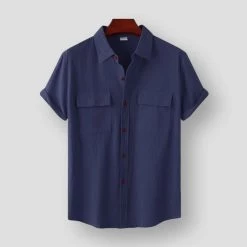 FREDD-MARSHALL Men's Store Sky Madrid Arnhem Linen Shirt