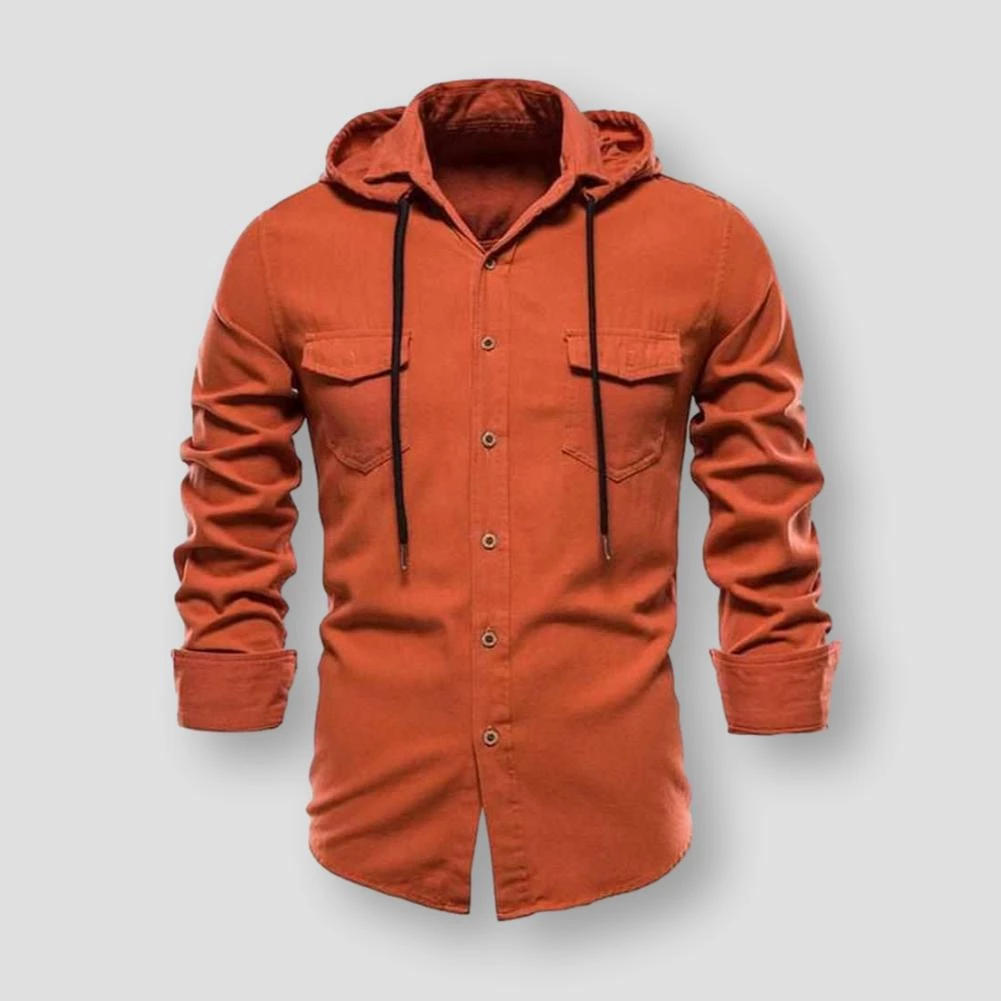 NEGIZBER Trend Store North Royal Hooded Button-Up Shirt Men's Apparels 4 NEGIZBER Trend Store North Royal Hooded Button-Up Shirt Men's Apparels