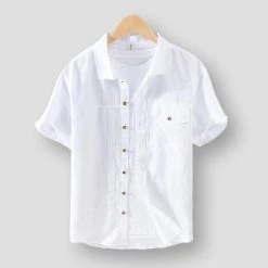 Pinecypress Official Store Men's Apparels Sky Madrid Lleida Linen Shirt