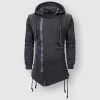 YiBaoXin Store Men's Apparels Saint Morris Lace Up Longline Hoodie