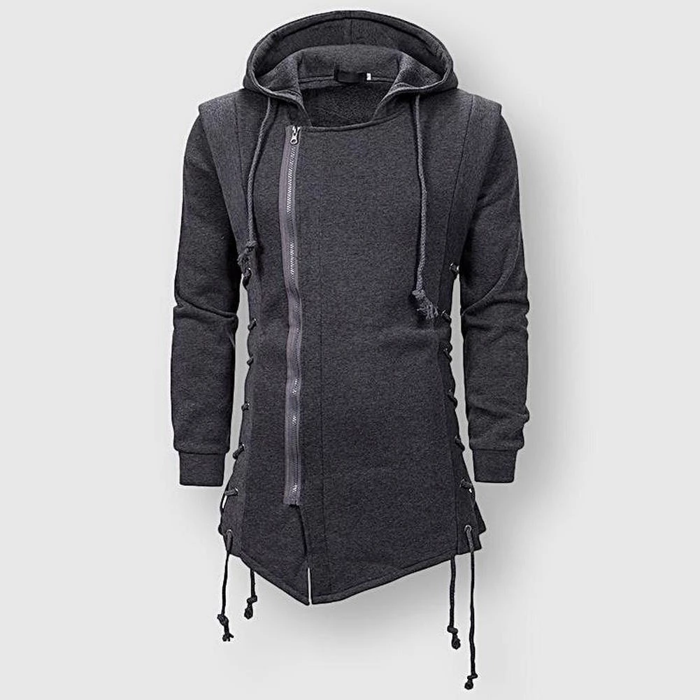 YiBaoXin Store Men's Apparels Saint Morris Lace Up Longline Hoodie 3 YiBaoXin Store Men's Apparels Saint Morris Lace Up Longline Hoodie