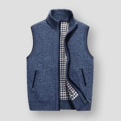 JayRuoYi Clothes Store Sky Madrid Knitted Pocket Vest
