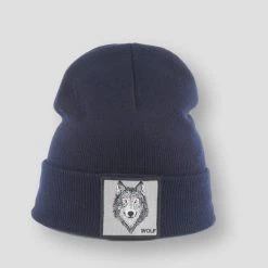 Furandown Hat Factory Store Men's Apparels Sky Madrid Wolf Embroidery Beanie