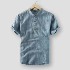 FREDD-MARSHALL Men's Store Sky Madrid Cozumel Linen Shirt 7 FREDD-MARSHALL Men's Store Sky Madrid Cozumel Linen Shirt