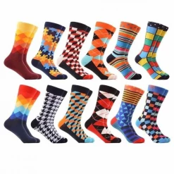Sanzetti Official Store Men's Apparels Assorted Patterned Socks (12 Pairs)