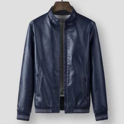 We Men's Store Men's Apparels North Royal Brunswick Leather Jacket