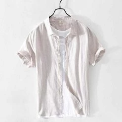 China Cloth Men's Apparels Saint Morris Striped Button-Up Linen Shirt