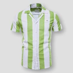 NEGIZBER Trend Store North Royal Striped Short Sleeve Shirt Men's Apparels 7 NEGIZBER Trend Store North Royal Striped Short Sleeve Shirt Men's Apparels