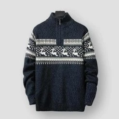 Fashion Flash Sky Madrid Deer Turtleneck Pullover Men's Apparels