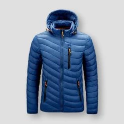 CHAIFENKO Series Store North Royal Quilted Water-Resistant Hooded Parka Men's Apparels