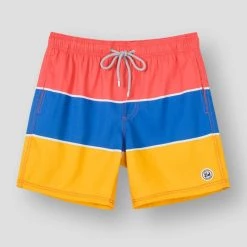 SURFCUZ Official Store Men's Apparels Saint Morris Striped Swim Trunks