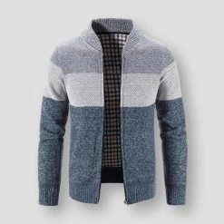 Mountainskin Official Store Sky Madrid Full Zip Striped Cardigan Men's Apparels