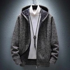TWILIGHTBEAR Store North Royal Hooded Wool Cardigan Men's Apparels