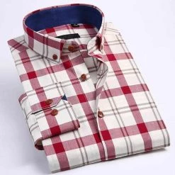 Karen J Store Sky Madrid Plaid Button-Down Shirt Men's Apparels