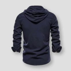 NEGIZBER Trend Store North Royal Hooded Button-Up Shirt Men's Apparels 11 NEGIZBER Trend Store North Royal Hooded Button-Up Shirt Men's Apparels