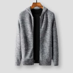 SHISENBU Official Store Sky Madrid Hooded Wool Cardigan