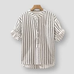 QUANBO Official Flagship Store Sky Madrid Avignon Striped Shirt