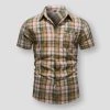 AIOPESON Official Store Men's Apparels North Royal Bouillon Plaid Shirt