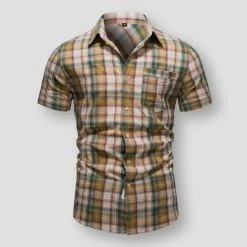 AIOPESON Official Store Men's Apparels North Royal Bouillon Plaid Shirt