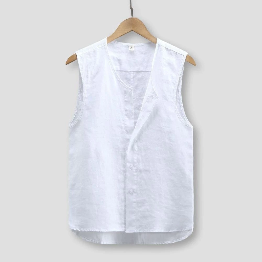 SHISENBU Official Store Sky Madrid Palermo Linen Vest Men's Apparels 5 SHISENBU Official Store Sky Madrid Palermo Linen Vest Men's Apparels