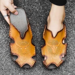 Allure Department Store Store Men's Apparels Saint Morris Leather Bull Sandals