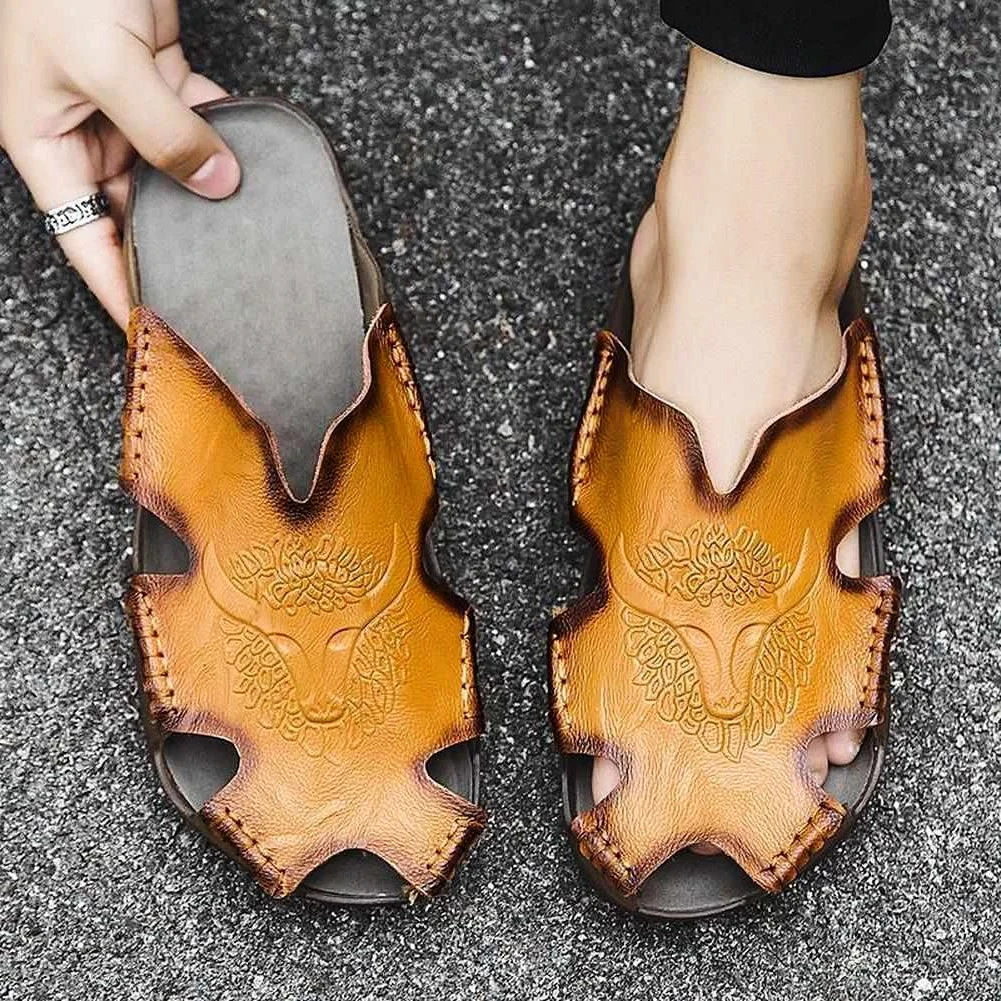 Allure Department Store Store Men's Apparels Saint Morris Leather Bull Sandals 3 Allure Department Store Store Men's Apparels Saint Morris Leather Bull Sandals