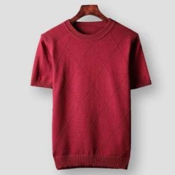 Wan Liang 168 Store Men's Apparels Sky Madrid Short-Sleeve Knitted Pullover