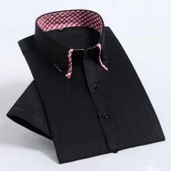 YaoMan E-Commerce Co.,Ltd. Store Sky Madrid Plaid Collar Short Sleeve Shirt 11 YaoMan E-Commerce Co.,Ltd. Store Sky Madrid Plaid Collar Short Sleeve Shirt