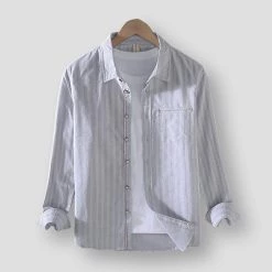 Cotton Linen Store Men's Apparels North Royal Pula Striped Shirt