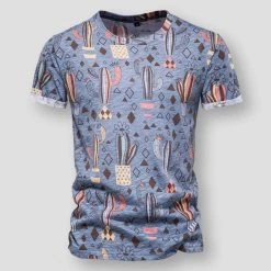 AIOPESON Official Store Men's Apparels Saint Morris Cactus Cotton Shirt