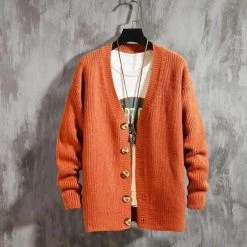 ZITY Menstyle Store Sky Madrid Knitted Wool Cardigan Men's Apparels