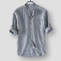 MOGELAISI Official Store North Royal Java Linen Shirt 9 MOGELAISI Official Store North Royal Java Linen Shirt