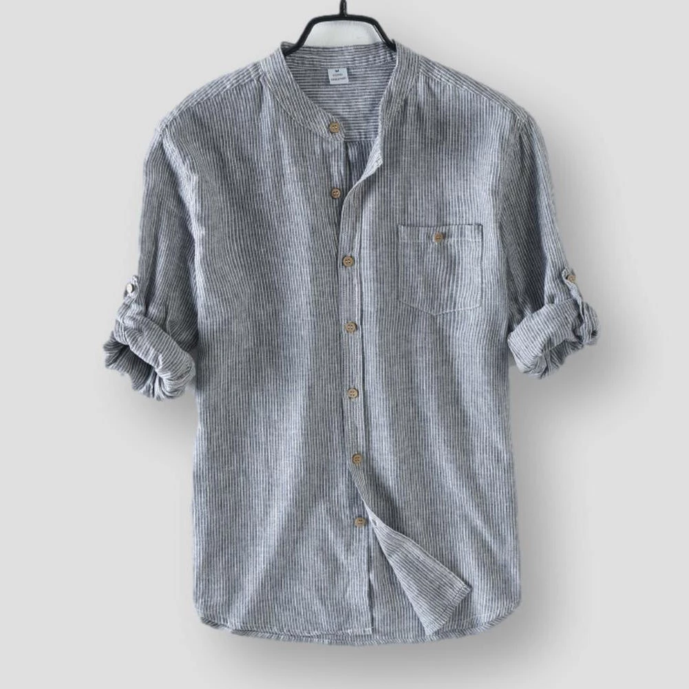 MOGELAISI Official Store North Royal Java Linen Shirt 6 MOGELAISI Official Store North Royal Java Linen Shirt