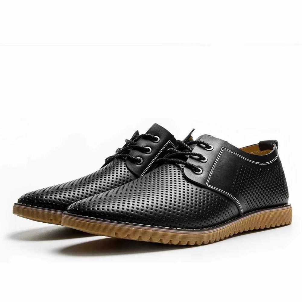 BUVAZIK Official Store Perforated Genuine Leather Derby Shoes Men's Apparels 3 BUVAZIK Official Store Perforated Genuine Leather Derby Shoes Men's Apparels