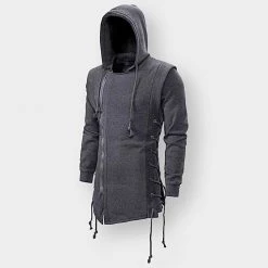 YiBaoXin Store Men's Apparels Saint Morris Lace Up Longline Hoodie 10 YiBaoXin Store Men's Apparels Saint Morris Lace Up Longline Hoodie