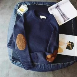 MOOWNUC MOOWNUC Store Saint Morris Wool Patchwork Pullover Men's Apparels