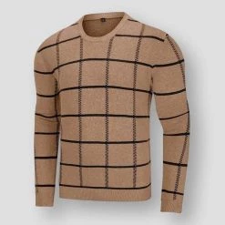 TACVASEN Official Store Saint Morris Plaid Thermal Sweater