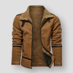 Mountainskin Official Store Men's Apparels North Royal Leather Windbreaker Jacket