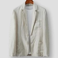 Trendy Persons Store Sky Madrid Pocket Linen Blazer Men's Apparels