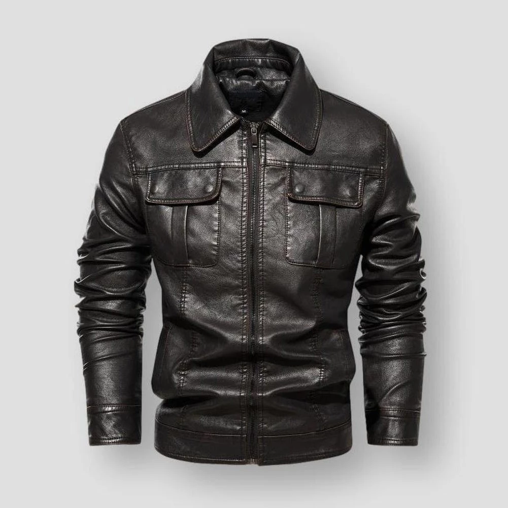 FREDD-MARSHALL Men's Store Sky Madrid Leather Austin Jacket 6 FREDD-MARSHALL Men's Store Sky Madrid Leather Austin Jacket