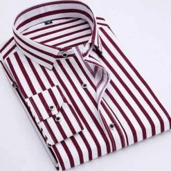 Hall Of Fame Store Saint Morris Long Sleeve Striped Shirt Men's Apparels