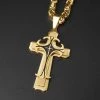 WENDYFO Store Men's Apparels Stainless Steel Cross Chain Necklace 2 WENDYFO Store Men's Apparels Stainless Steel Cross Chain Necklace