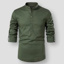 XIPENG Mens Wardrobe Store Sky Madrid Hamilton Linen Shirt