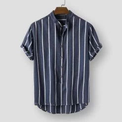 Moon Mogul Sky Madrid Chantilly Striped Shirt Men's Apparels